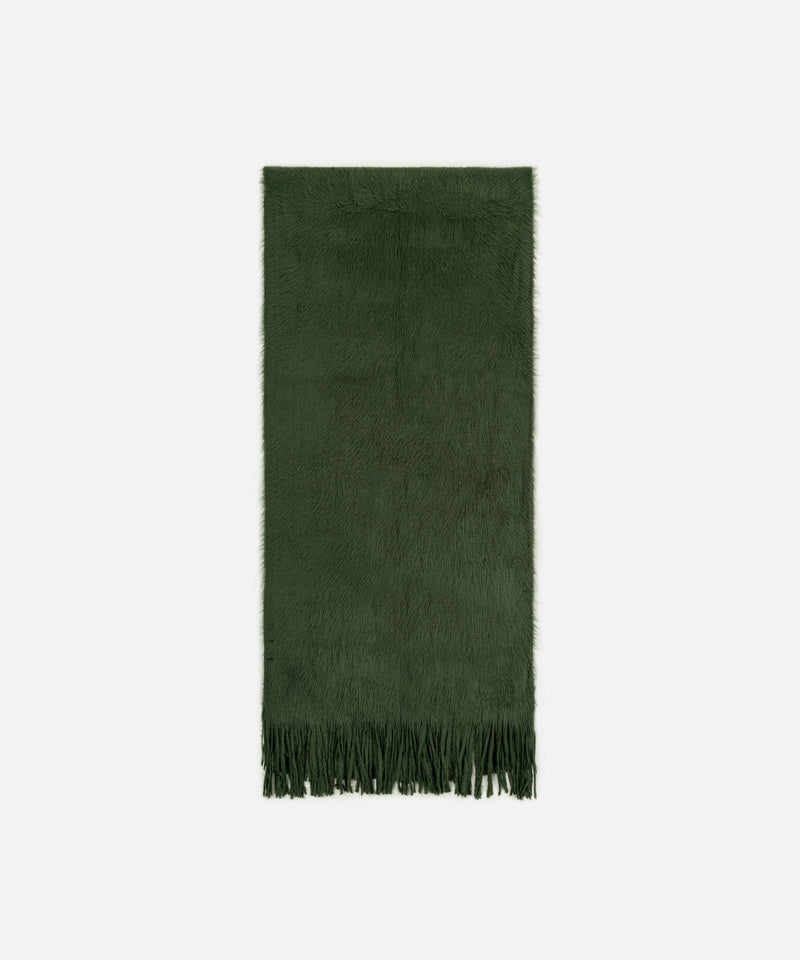 Ipekyol Plush Textured Tassel Scarf Khaki