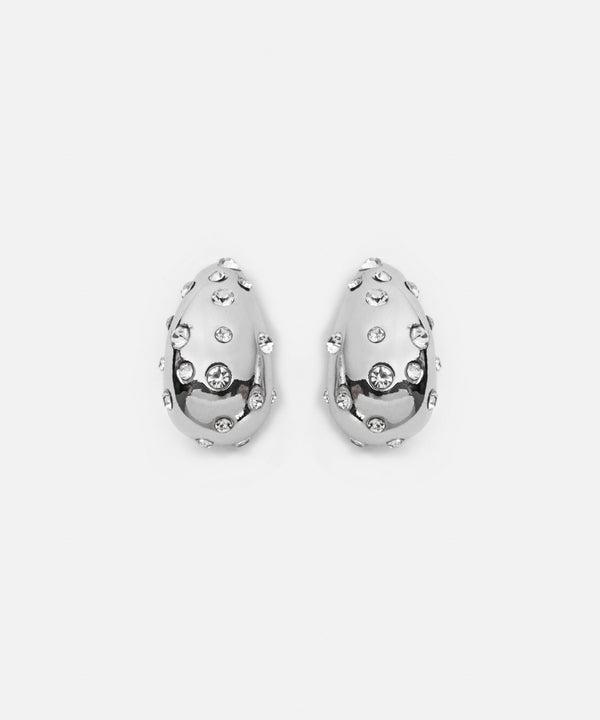 Ipekyol Metal Earrings With Crystal Stones Silver