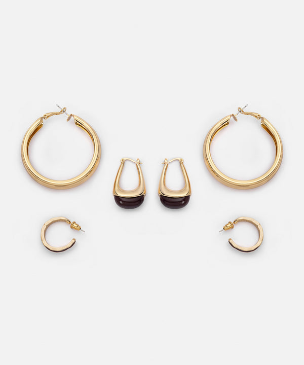 Ipekyol Metal Earring Set Gold