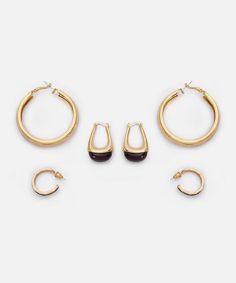 Ipekyol Metal Earring Set Gold