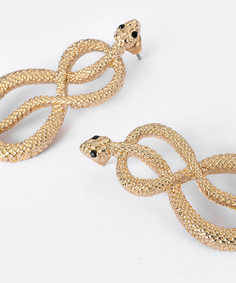 Ipekyol Snake Shaped Dangling Earrings Gold