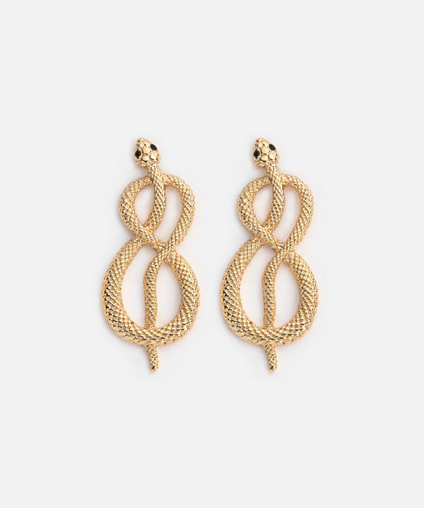 Ipekyol Snake Shaped Dangling Earrings Gold