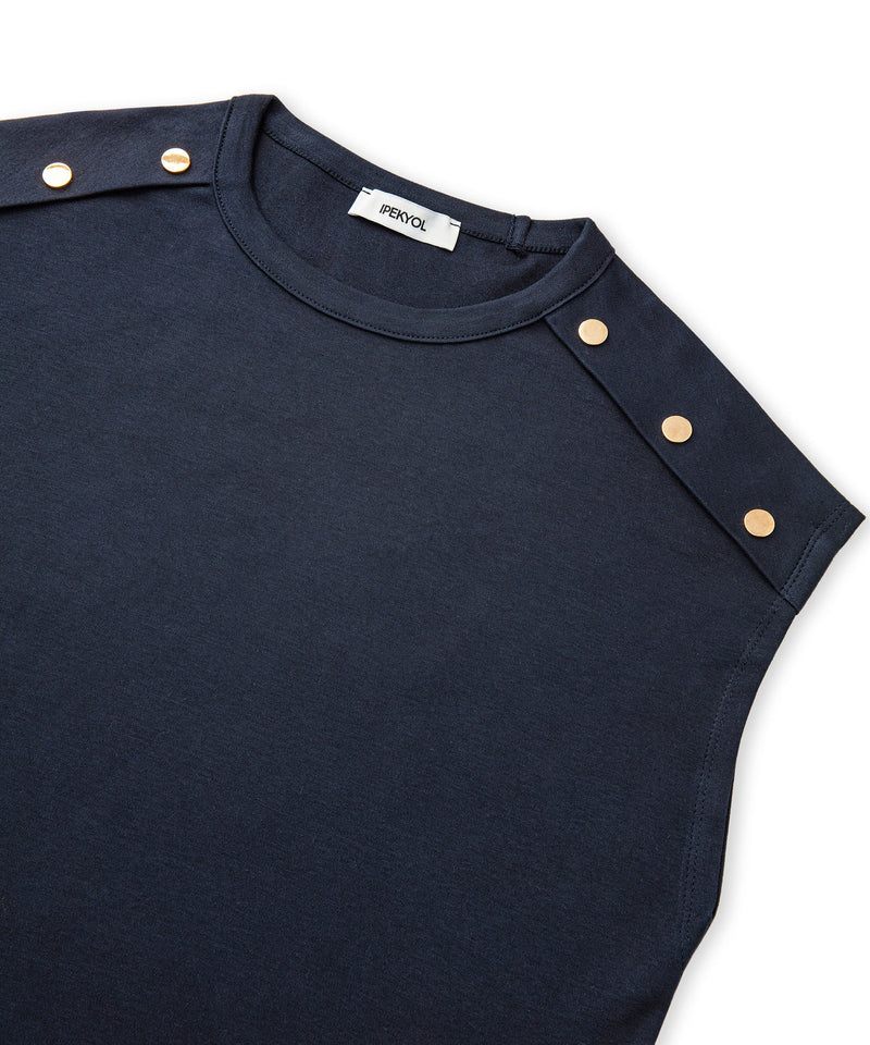 Ipekyol Metallic Accessory T-Shirt Navy