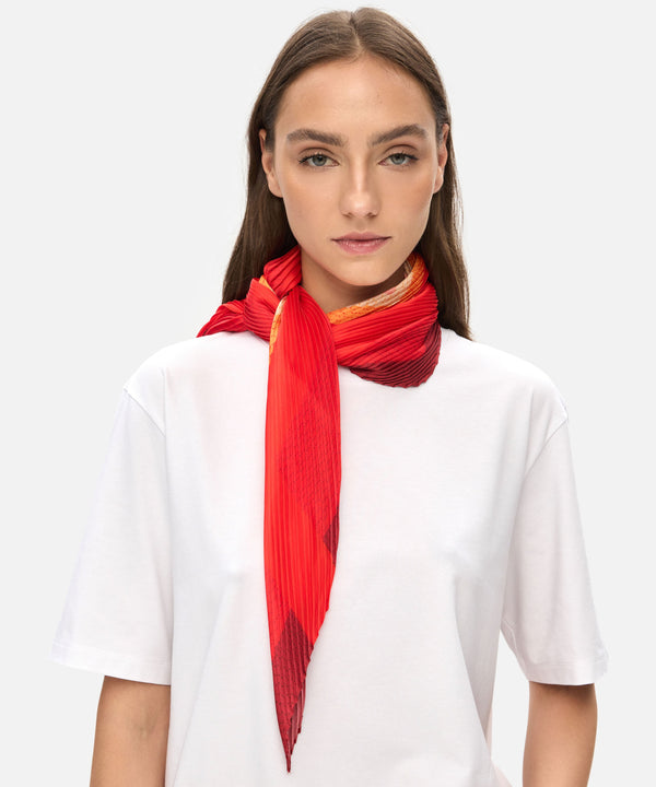 Ipekyol Pleated Colorblock Scarf Orange