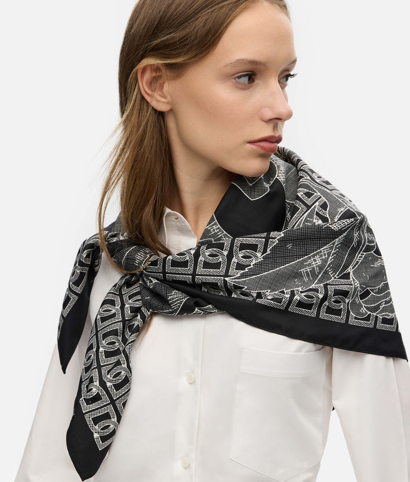 Ipekyol Patterned Scarf Grey