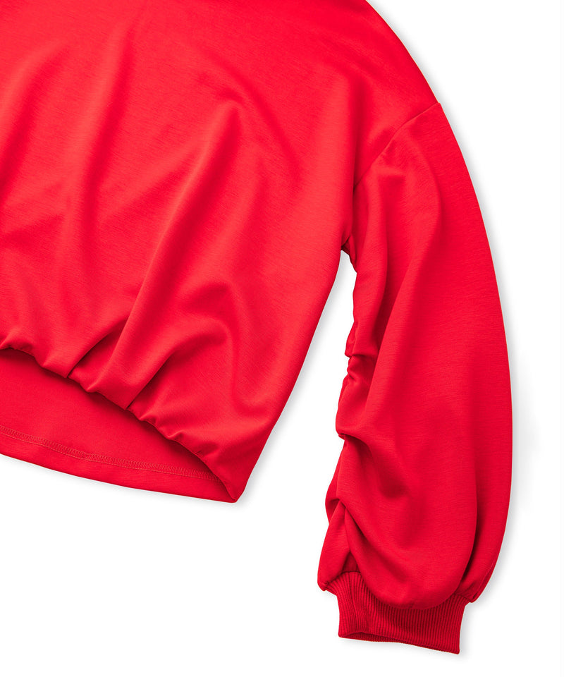 Ipekyol Draped Balloon Sleeve Sweatshirt Red