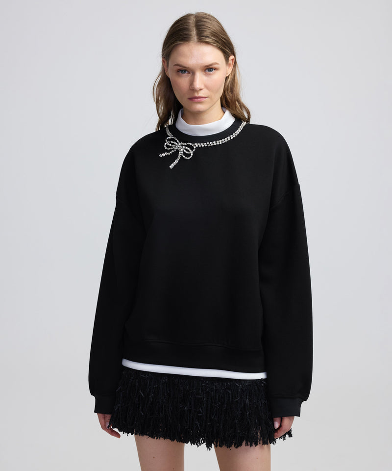 Ipekyol Bow Embroidered Sweatshirt Black