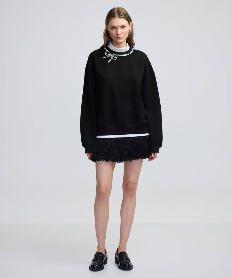 Ipekyol Bow Embroidered Sweatshirt Black