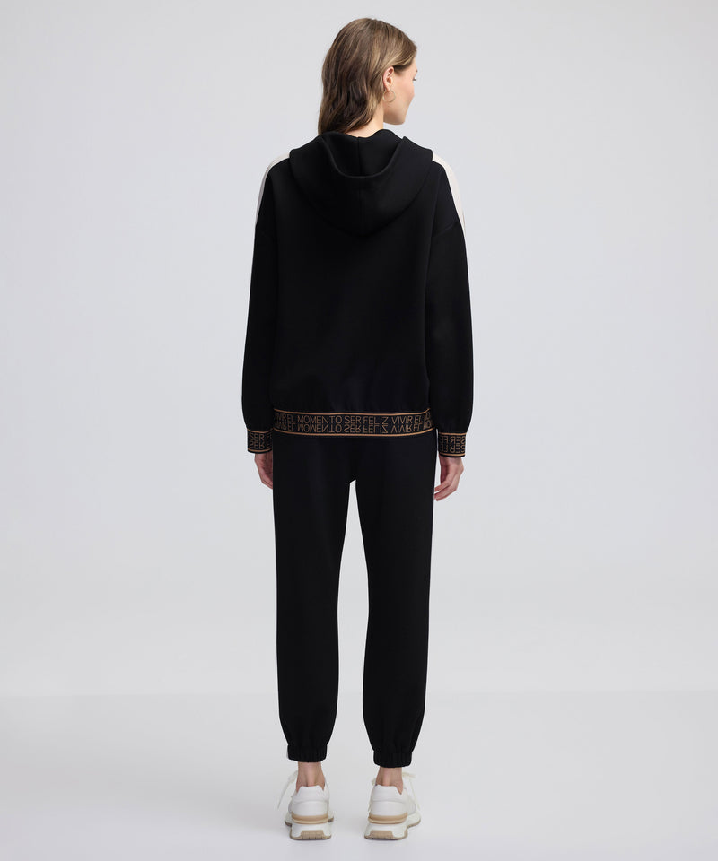 Ipekyol Slogan Jacquard Sweatshirt Black