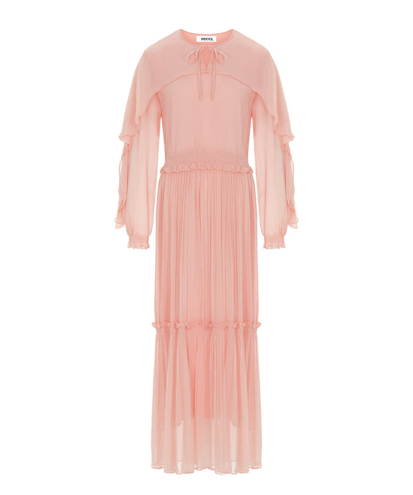 Ipekyol Ruffled Viscose Dress Powder