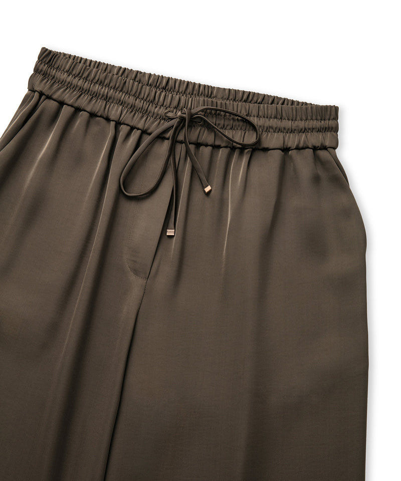 Ipekyol Elastic Waist Wide Leg Trousers Khaki