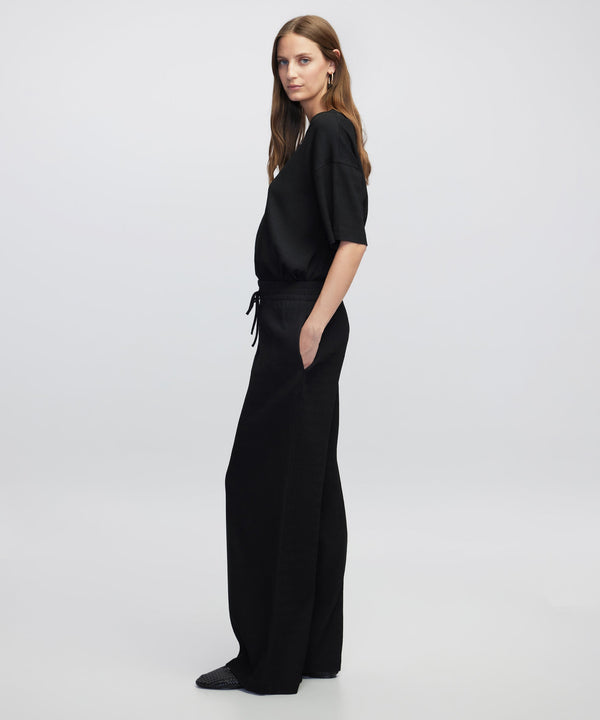 Ipekyol Elastic Waist Textured Trousers Black