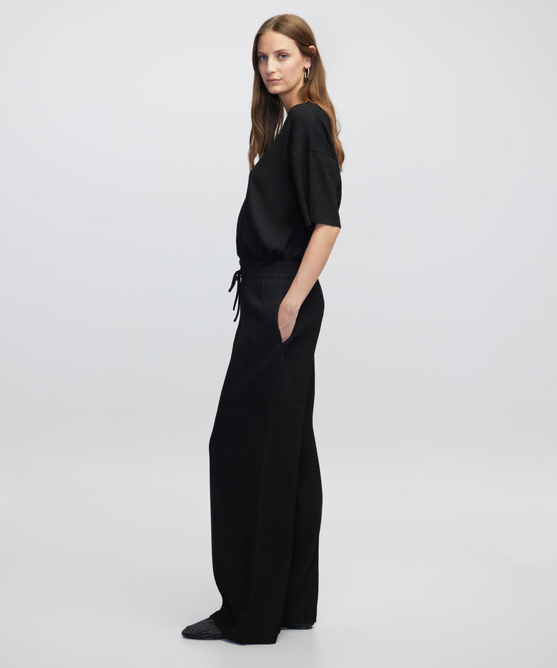 Ipekyol Elastic Waist Textured Trousers Black