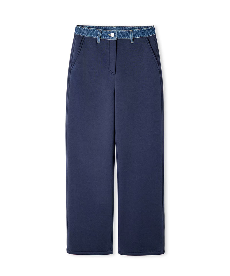 Ipekyol Denim-Trimmed Trousers Navy