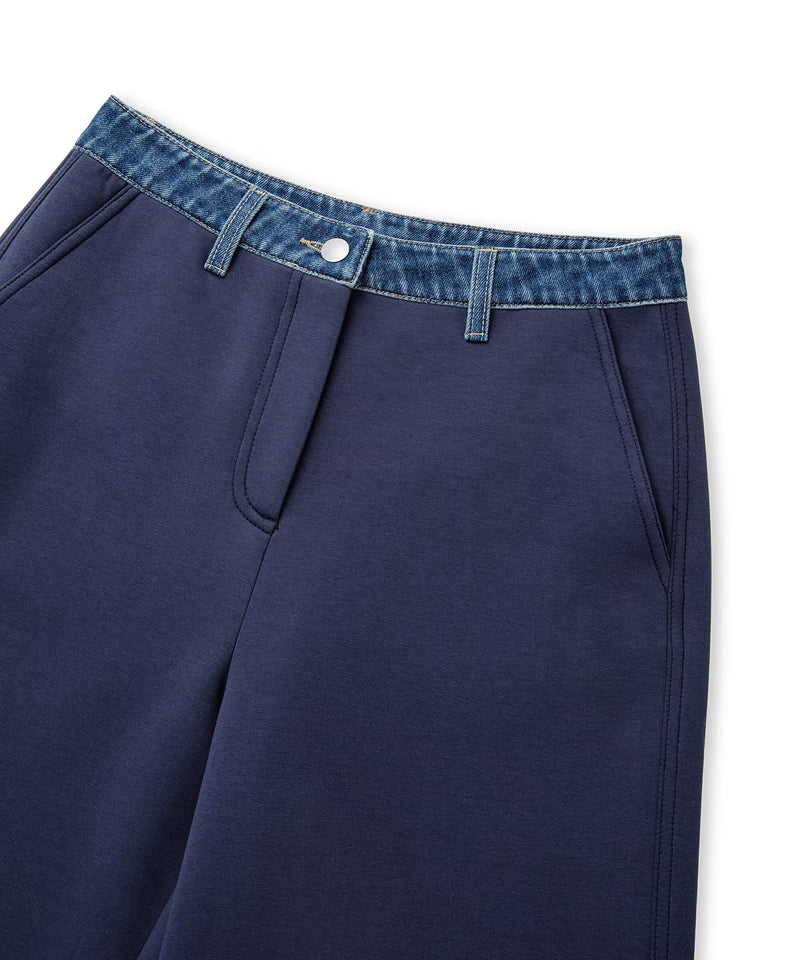 Ipekyol Denim-Trimmed Trousers Navy