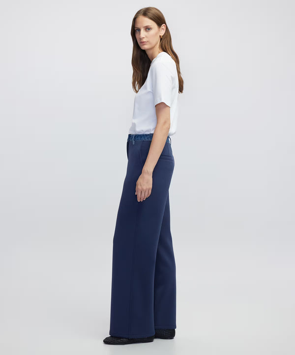 Ipekyol Denim-Trimmed Trousers Navy