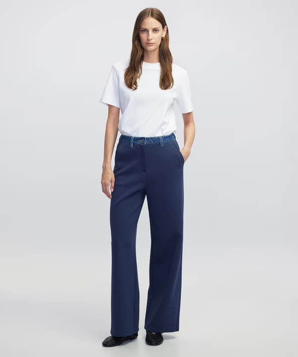 Ipekyol Denim-Trimmed Trousers Navy