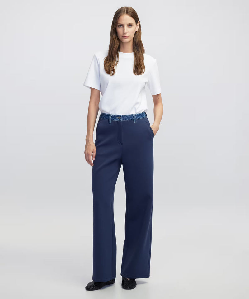 Ipekyol Denim-Trimmed Trousers Navy