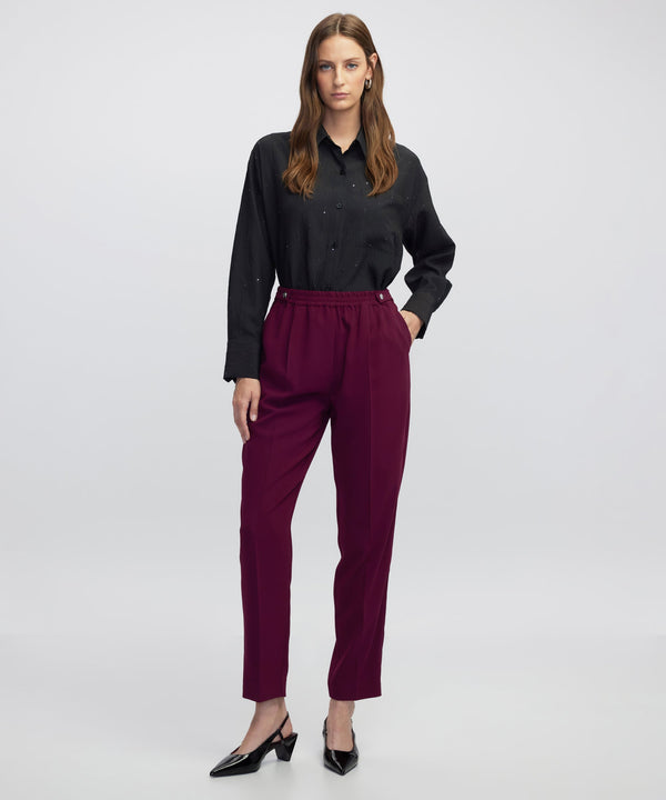 Ipekyol Elastic Waist Carrot Trousers Bordoux