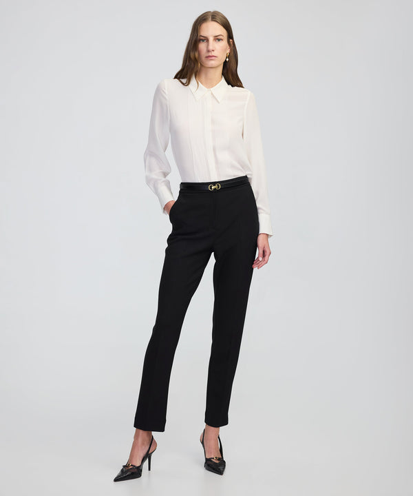 Ipekyol Elastic-Back Cigarette Trousers Black