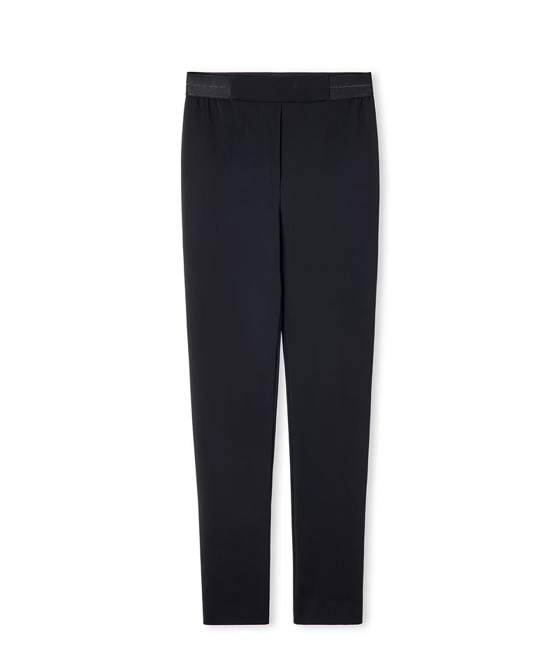 Ipekyol Metallic Stripe Skinny Trousers Black