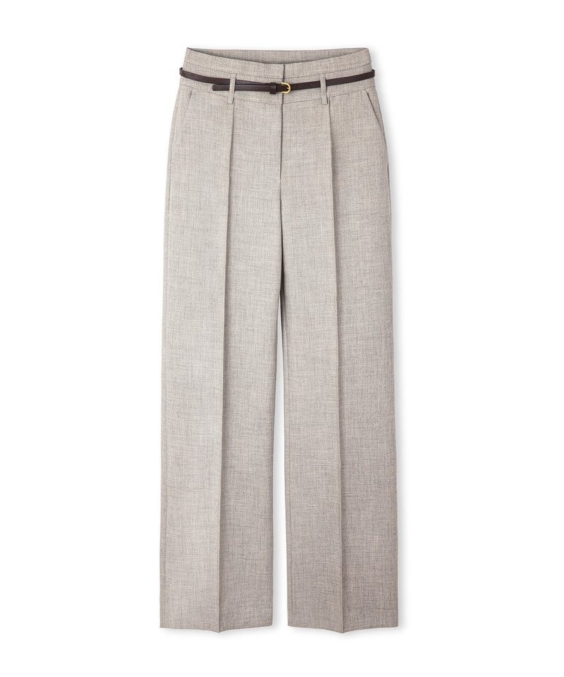 Ipekyol Belted Wide-Leg Trousers Light Beige