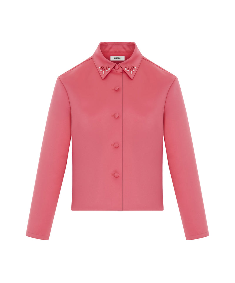 Ipekyol Cutout Jacket With Faux Pearl Pink