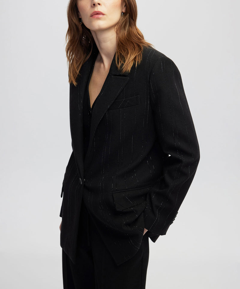 Ipekyol Rhinestone Blazer Black