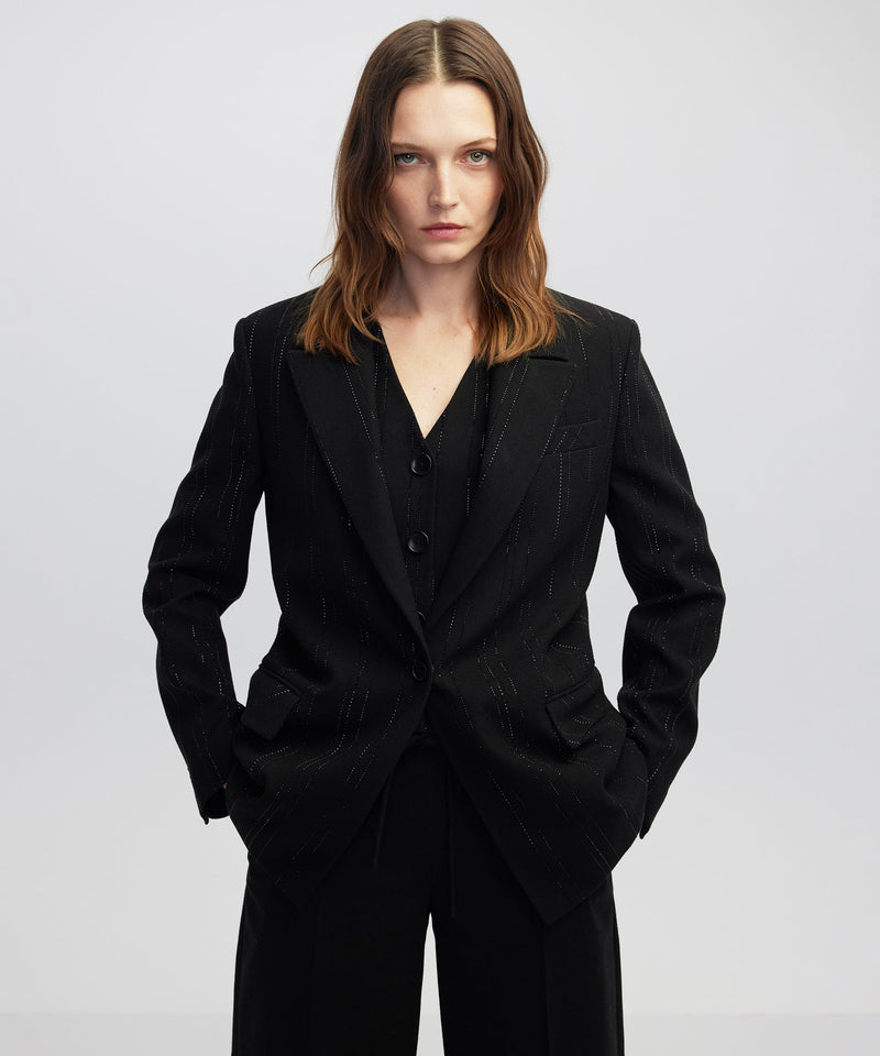 Ipekyol Rhinestone Blazer Black