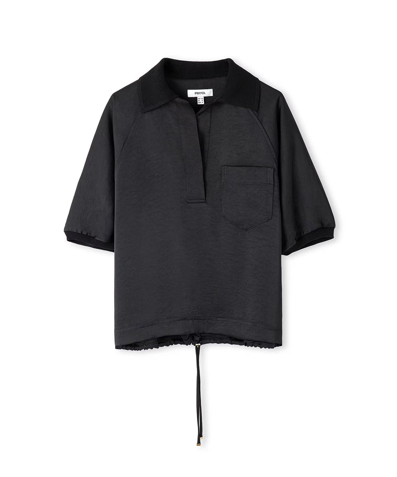 Ipekyol Knitwear Mix Polo Collar Blouse Black