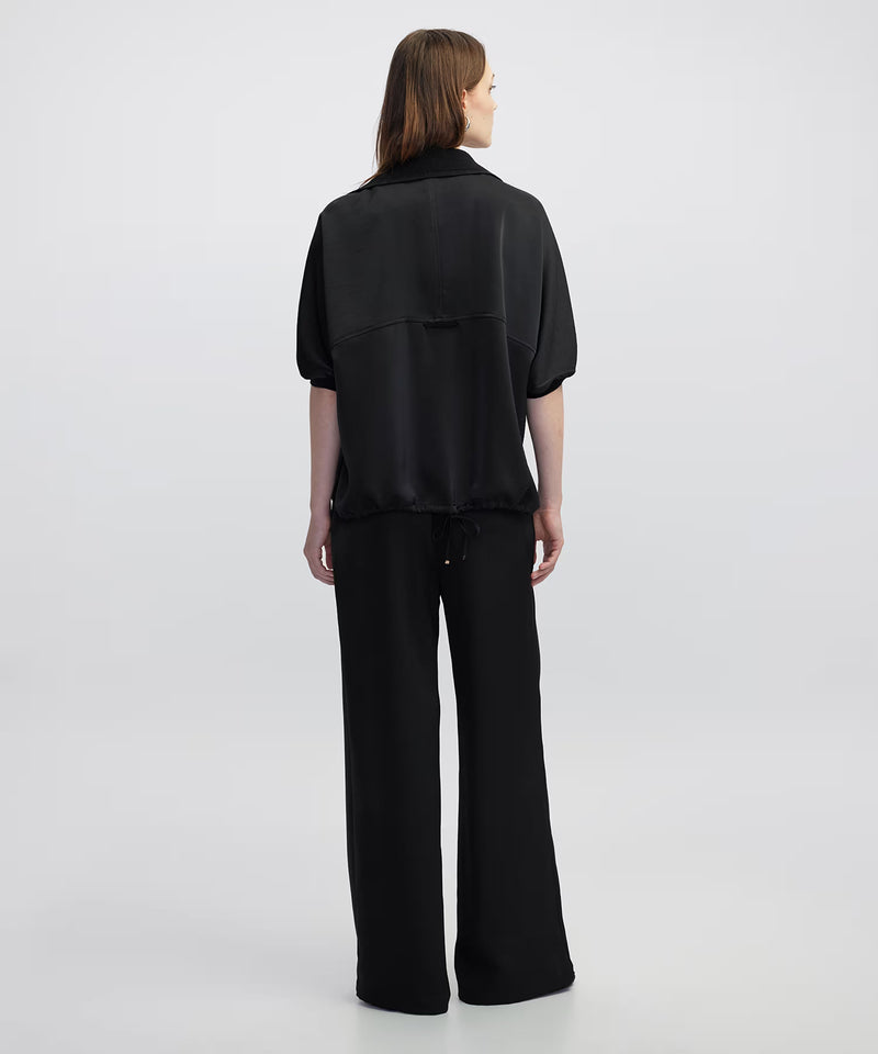 Ipekyol Knitwear Mix Polo Collar Blouse Black