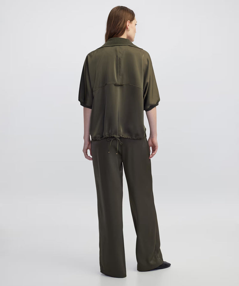 Ipekyol Knitwear Mix Polo Collar Blouse Khaki