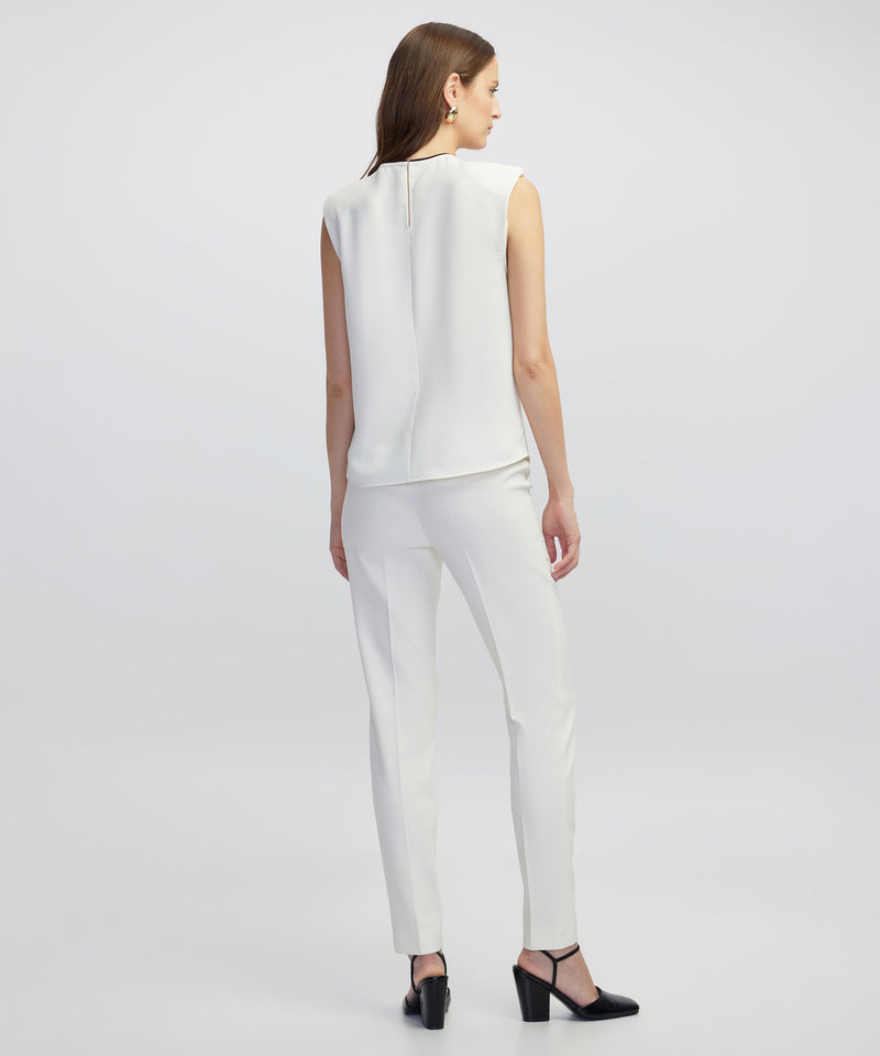 Ipekyol Contrast Piping Blouse Ecru
