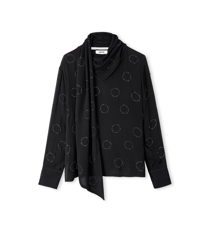 Ipekyol Rhinestone Chiffon Blouse Black
