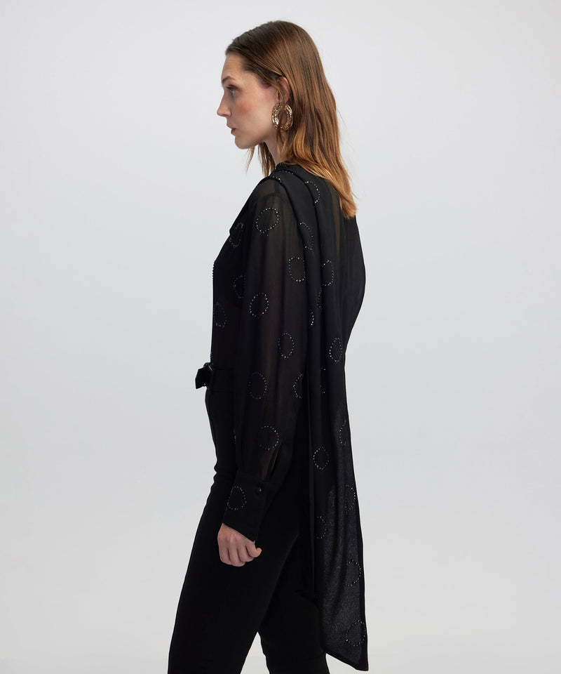 Ipekyol Rhinestone Chiffon Blouse Black