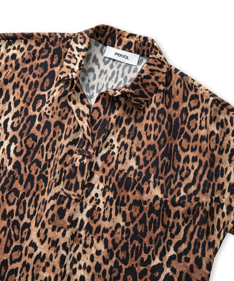 Ipekyol Animal Print Blouse Camel