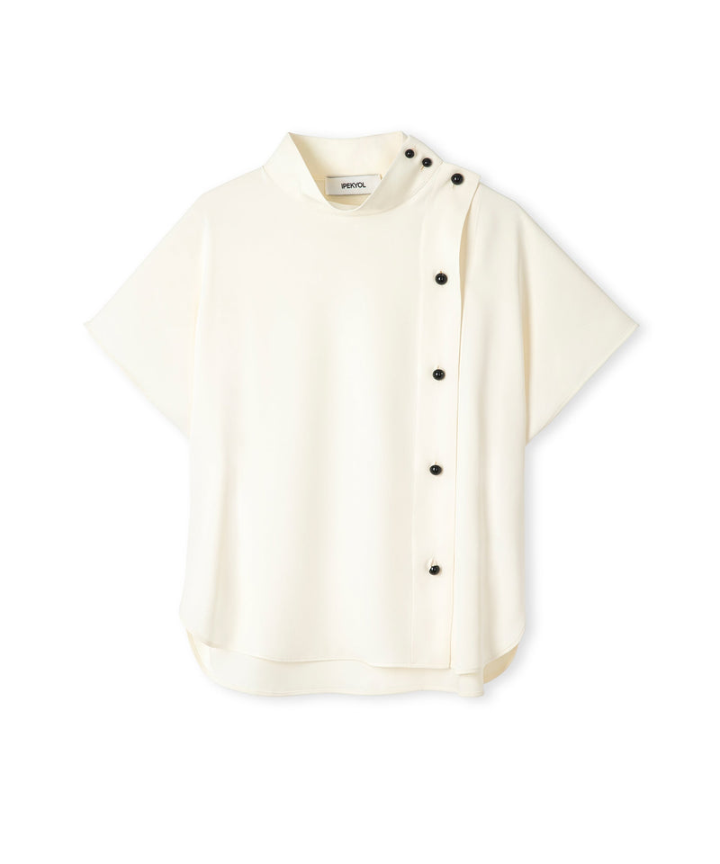 Ipekyol High-Neck Blouse With Contrast Buttons Ecru