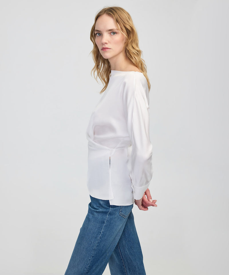 Ipekyol Satin-Effect Wrap Blouse White