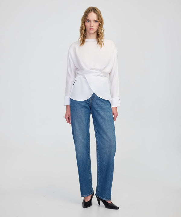 Ipekyol Satin-Effect Wrap Blouse White