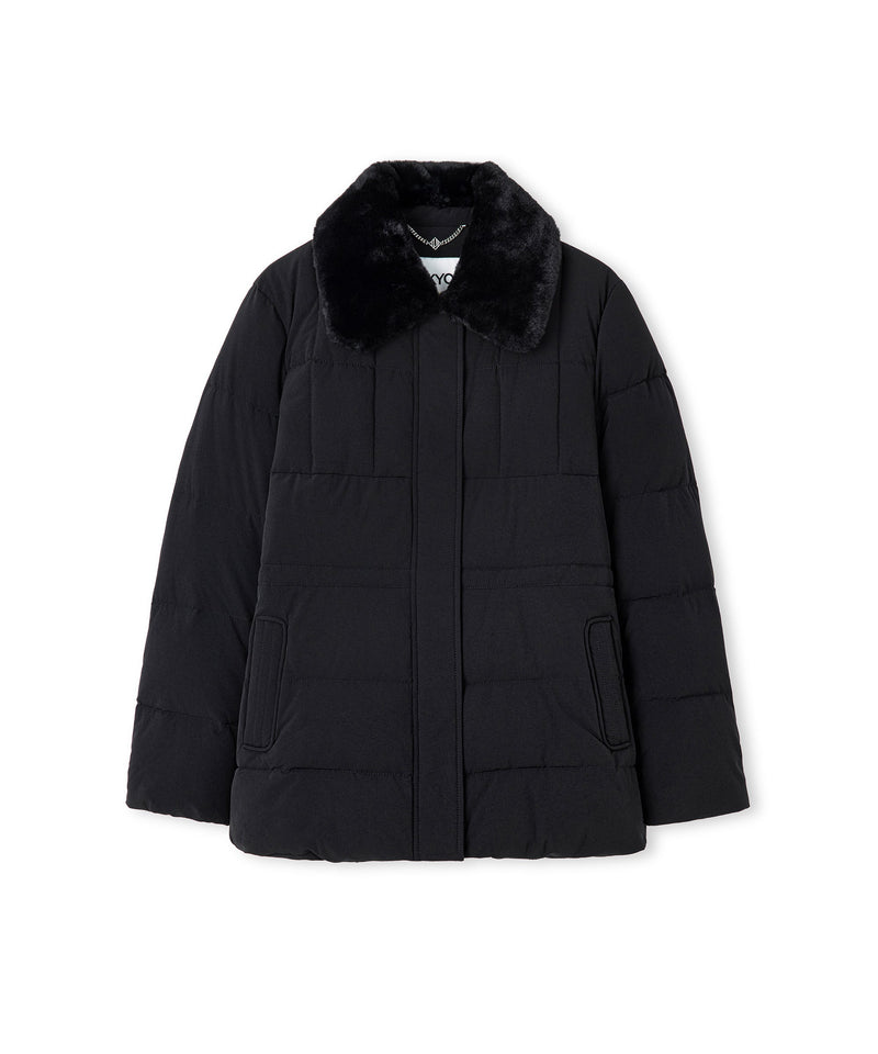 Ipekyol Quilted Puffer With Faux Fur Collar Black