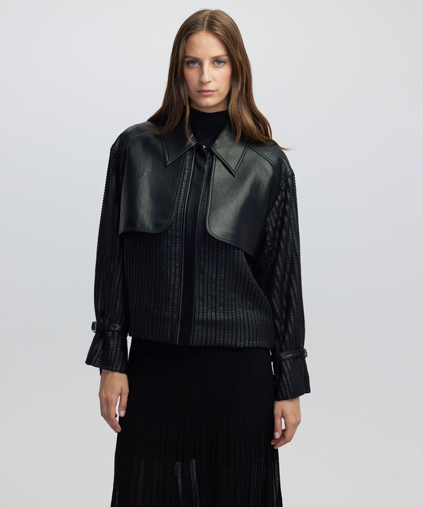 Ipekyol Contrast Textured Coat Black