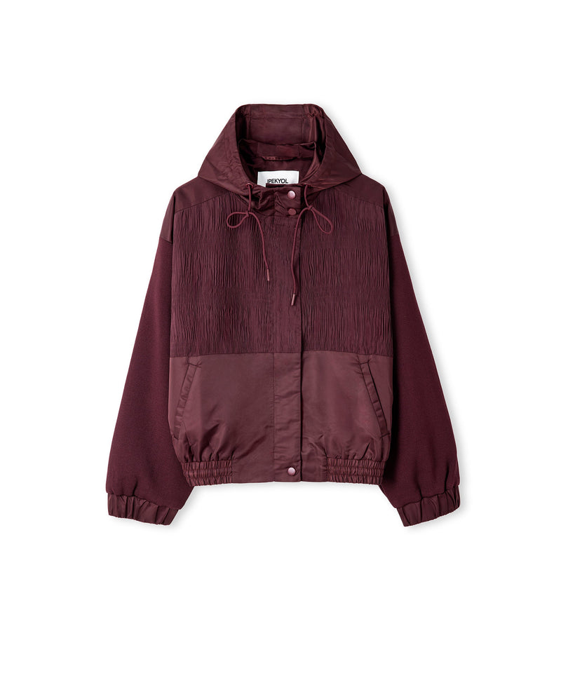 Ipekyol Mixed Media Coat Bordoux