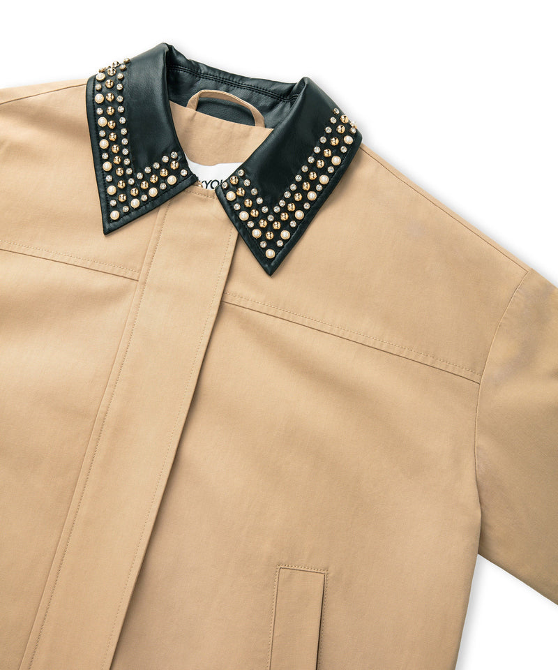 Ipekyol Contrast Collar Bomber Coat Natural