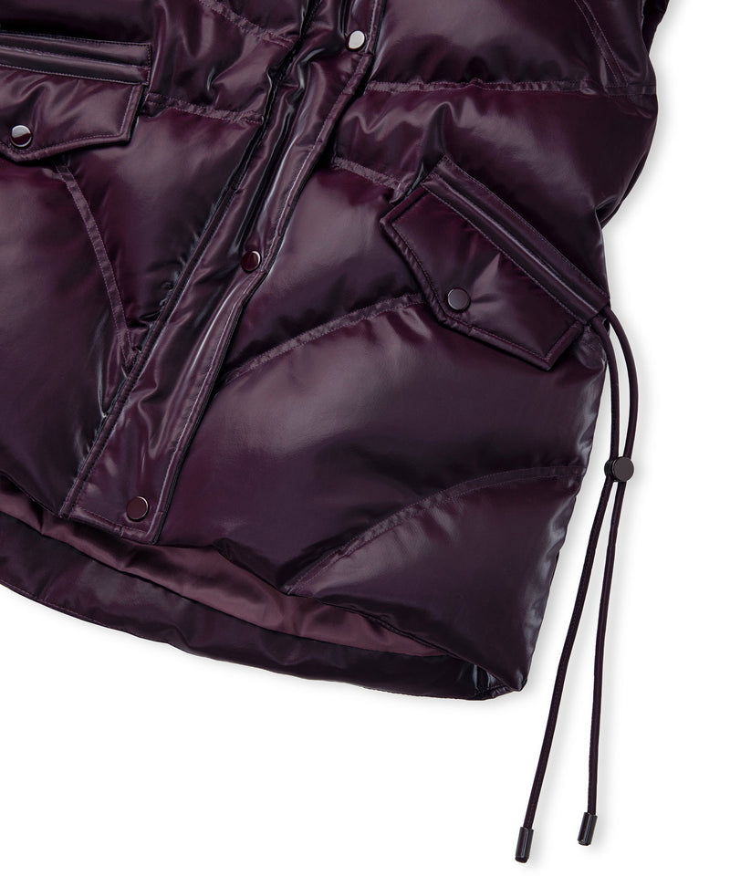 Ipekyol High-Collar Puffer Vest Dark Purple