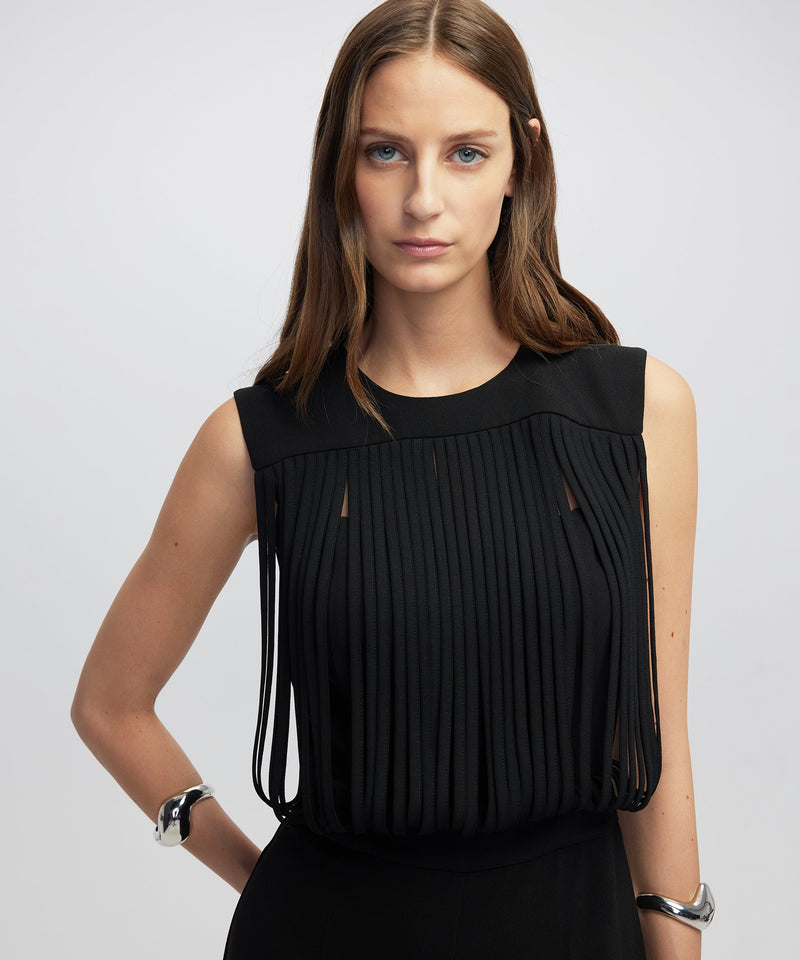 Ipekyol Draped Strip Jumpsuit Black