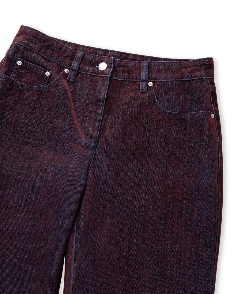 Ipekyol Flocked Wide-Leg Jeans Bordoux