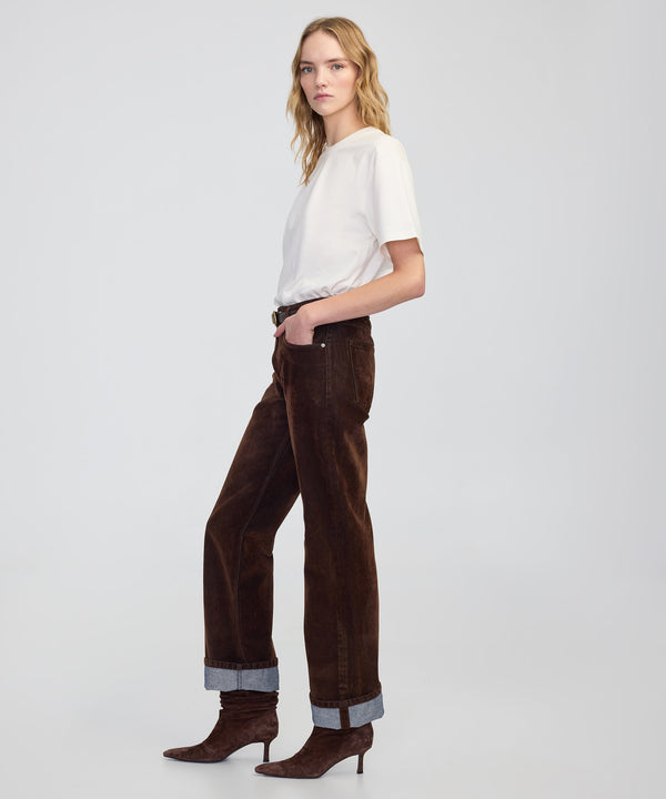 Ipekyol Flocked Wide-Leg Jeans Caramel