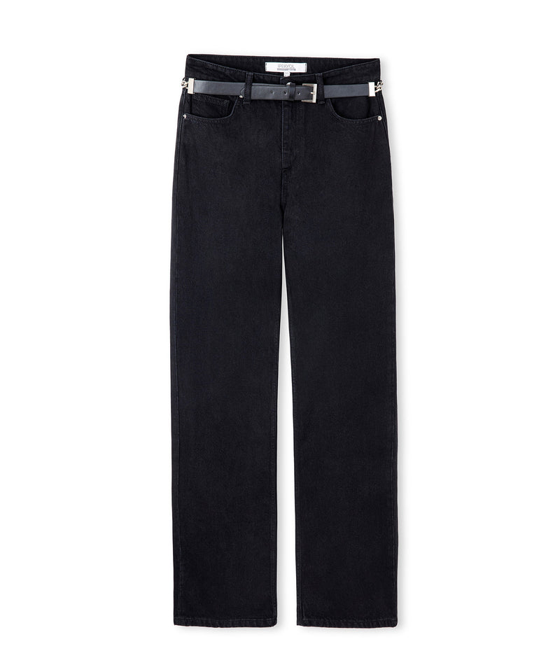 Ipekyol Belted Wide-Leg Jeans Black