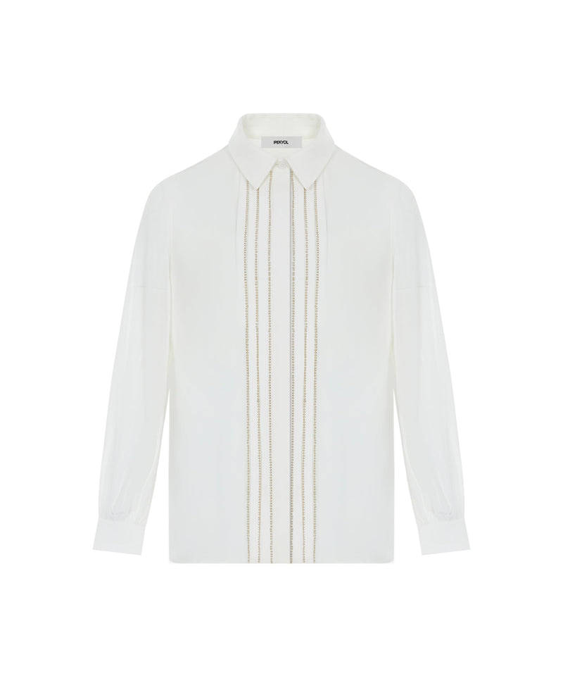 Ipekyol Shirt With Embellished Placket  Ecru