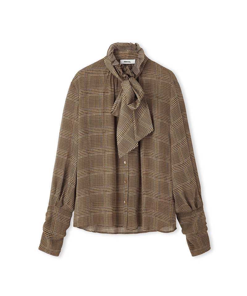 Ipekyol Plaid Shirt With Scarf Milk Serum